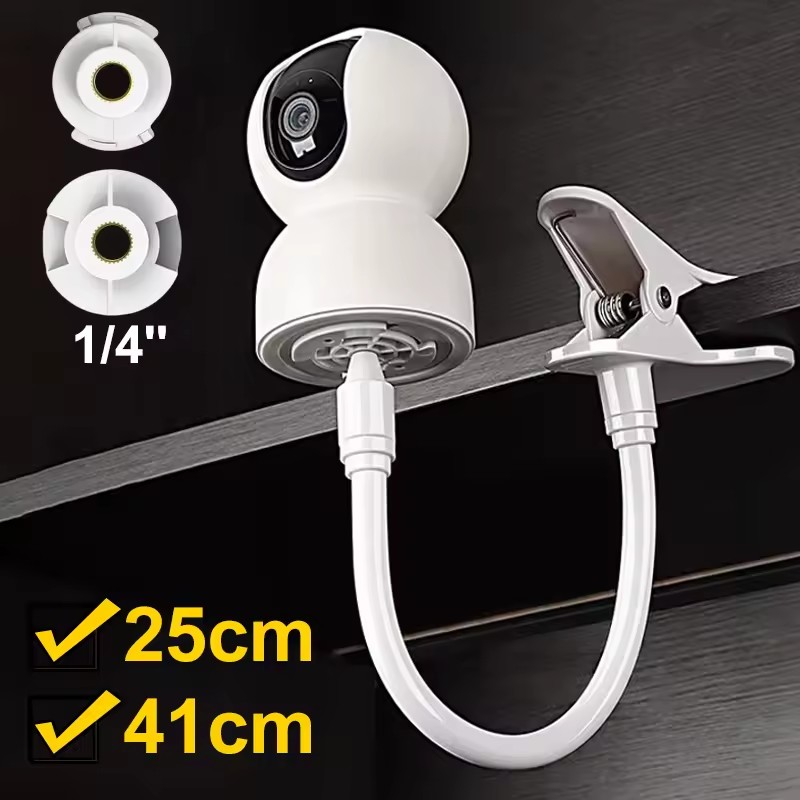 Webcam Stand Clip - 25 cm/41 cm flexibler Babyphone-Clip, stanzfreier