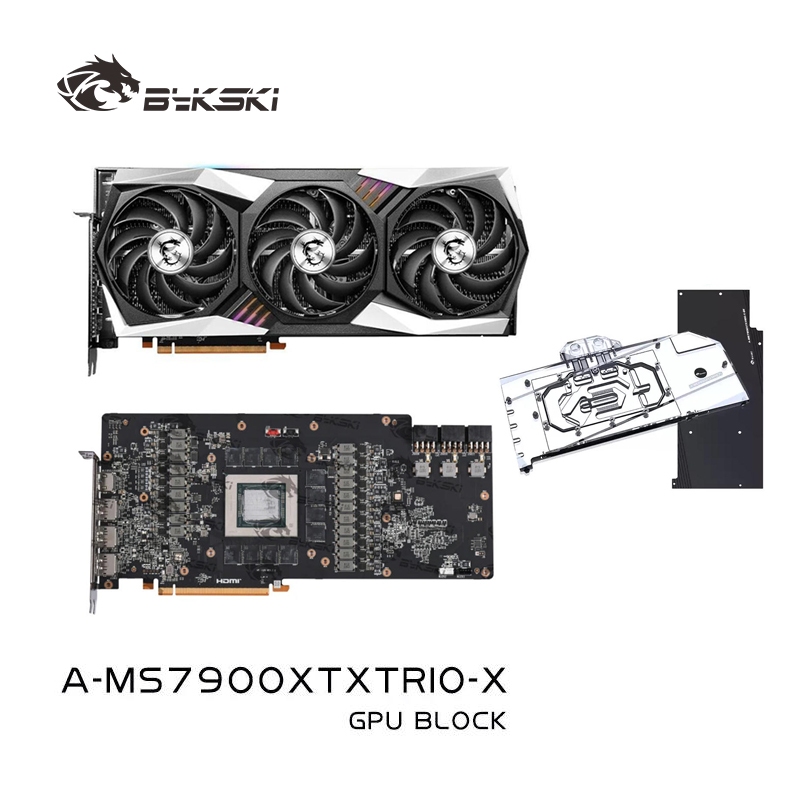 Amd Vga Rx 7900 Xtx - Bykski A-MS7900XTXTRIO-X Wasserblock für MSI AMD