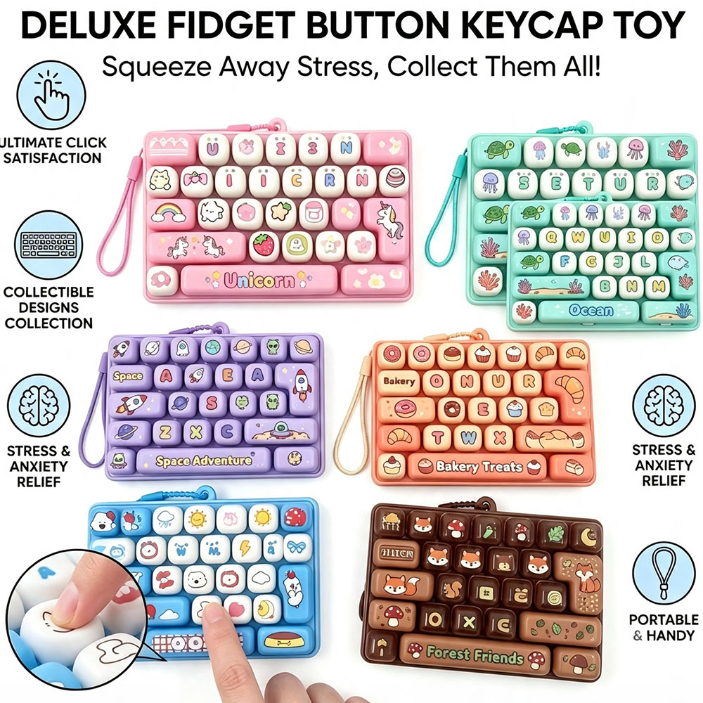 Office Tech And Gadgets - Mechanischer Tastatur-Schlüsselanhänger 26 Tasten-Grid Keycap Clicker