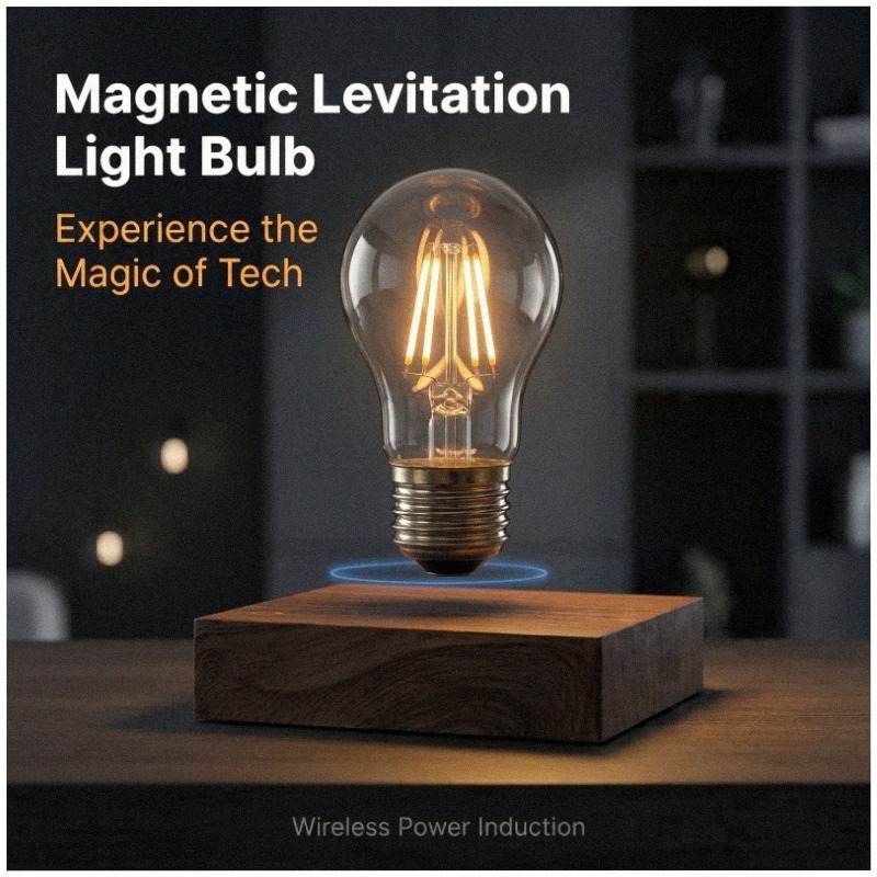 Office Tech Room - Magnetisch Schwebende Kabellose LED-Glühbirne Schreibtischlampe für