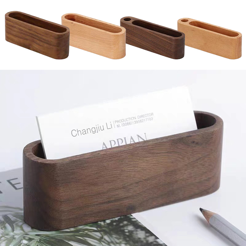 Home Office Tech Gadgets - Visitenkartenhalter aus Holz, Organizer für Büro,