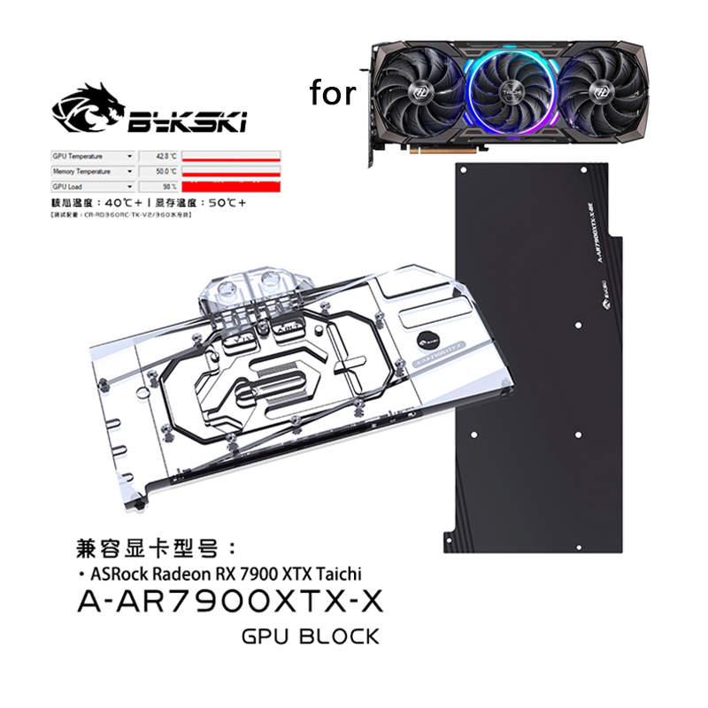 Amd Vga Rx 7900 Xtx - Bykski Wasserblock für ASRock AMD Radeon