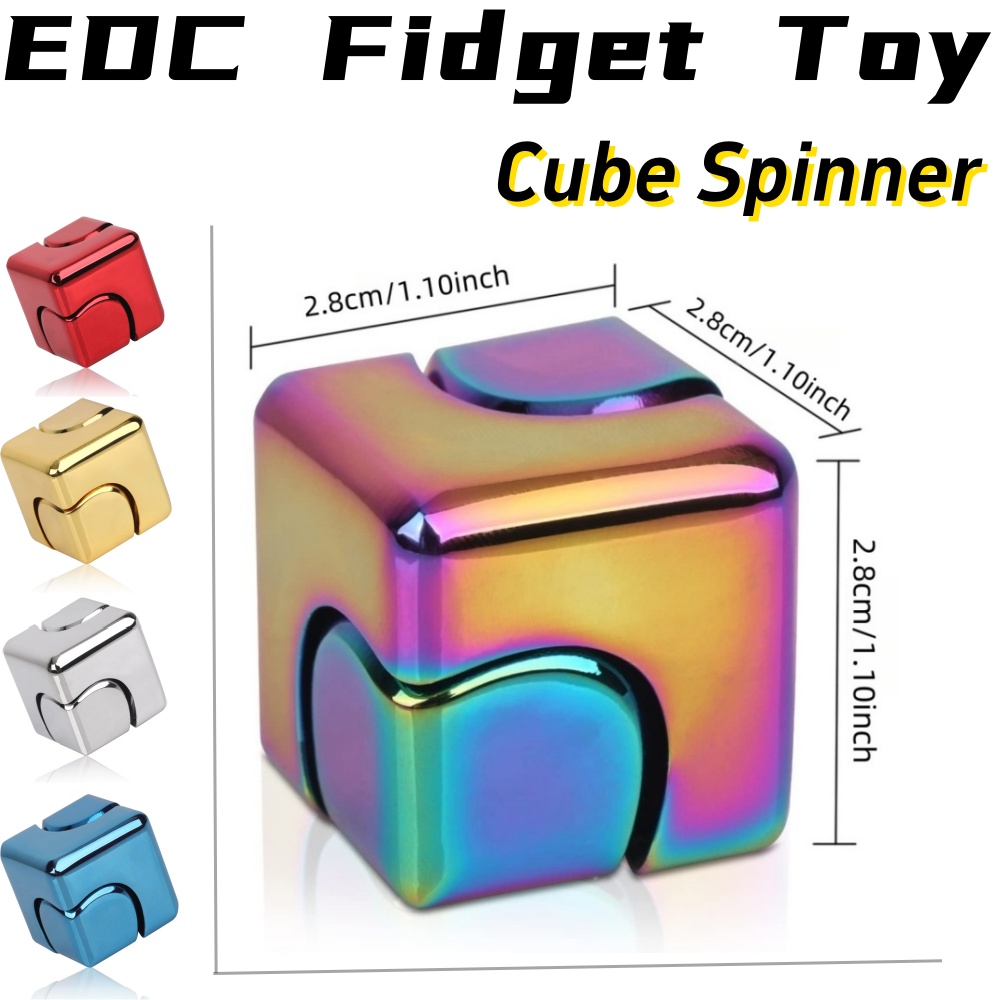 Cool Office Tech Gadgets - Metall-Fidget-Spinner-Würfel-Spielzeug für Erwachsene und Teenager –