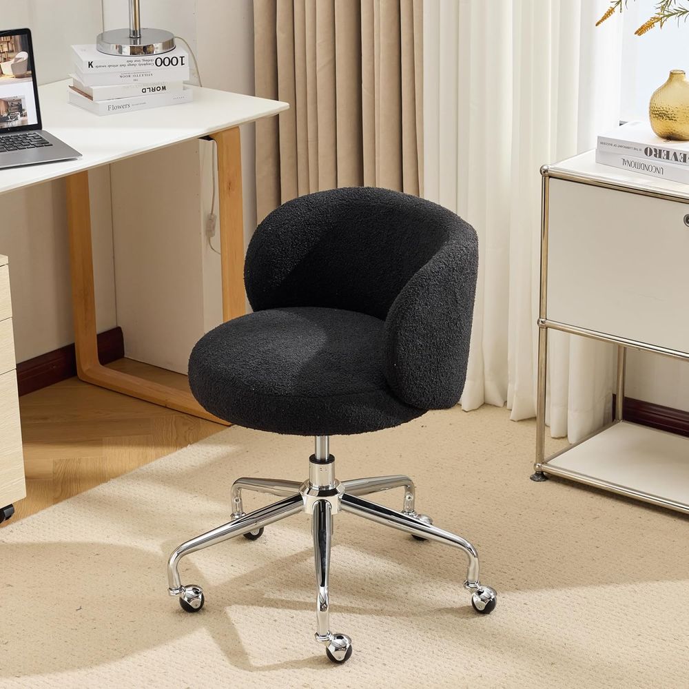 Office Tech Room - Kompakter Drehstuhl mit Rollen, ergonomische niedrige