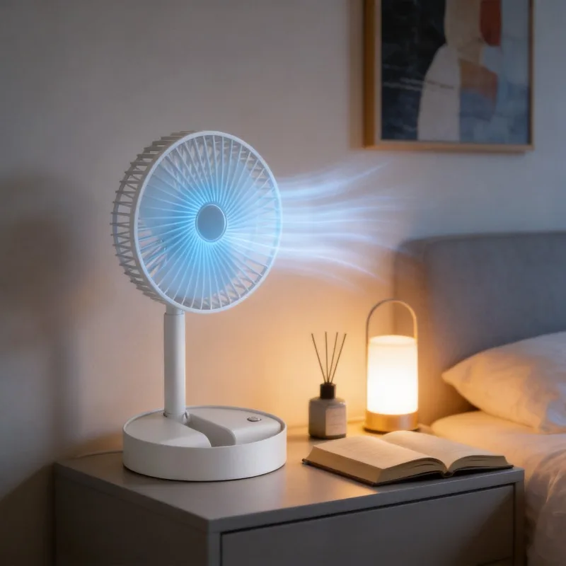 Cool Office Tech Gadgets - USB-Lade-Mini-Ventilator, faltbar, ausziehbar, lange Akkulaufzeit, tragbar,