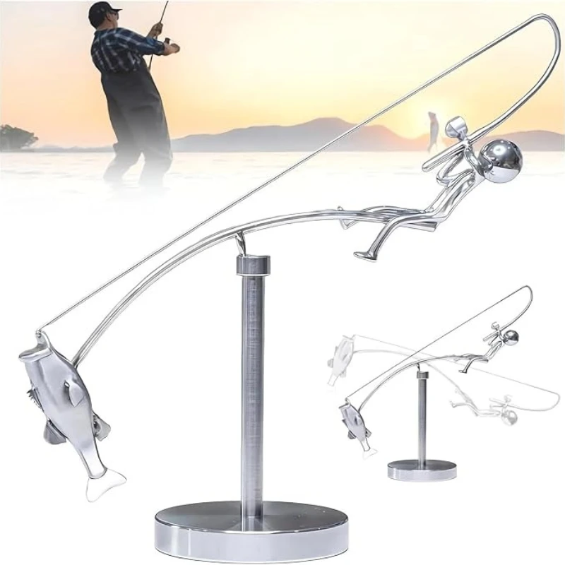 Cool Office Tech Gadgets - Metall-Balance-Skulptur Große Kinetische Metallkunst Schreibtisch-Deko Physik