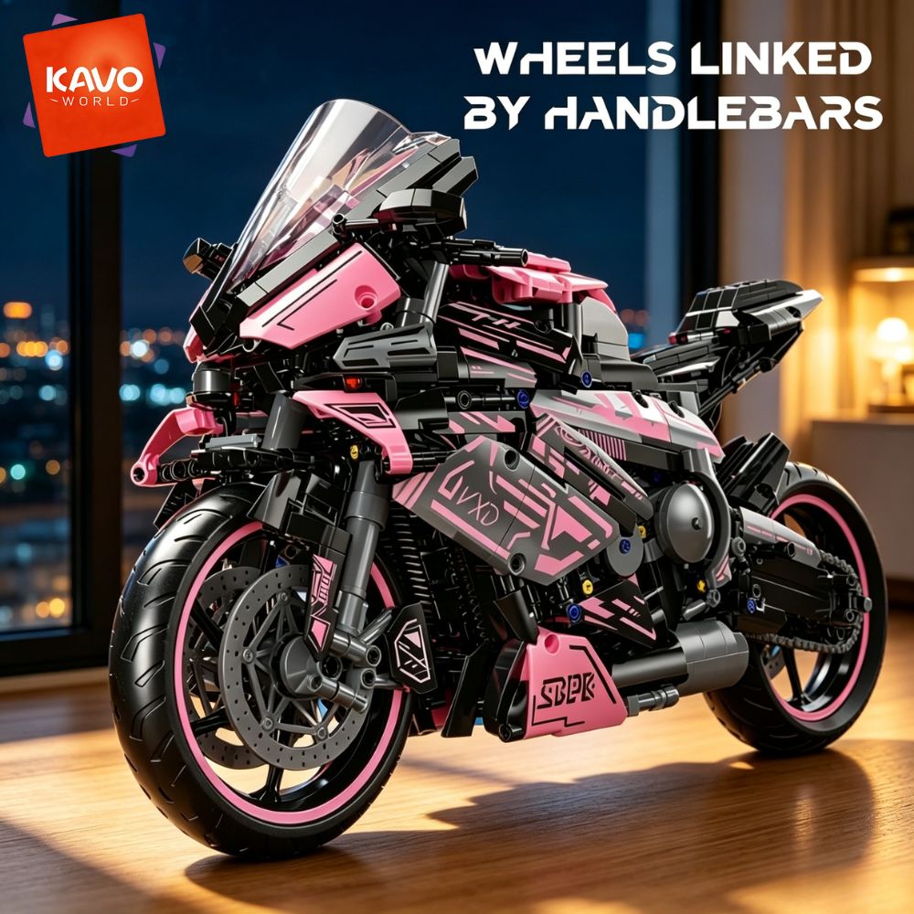 Office Productivity Tech - KAVOWORLD 1:5 Großes Motorrad-Bausatz-Modell 2096 Teile